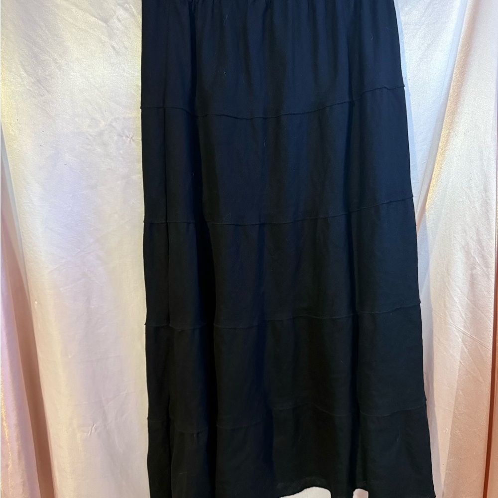 Blue Tiered Maxi Skirt for Casual Occasions